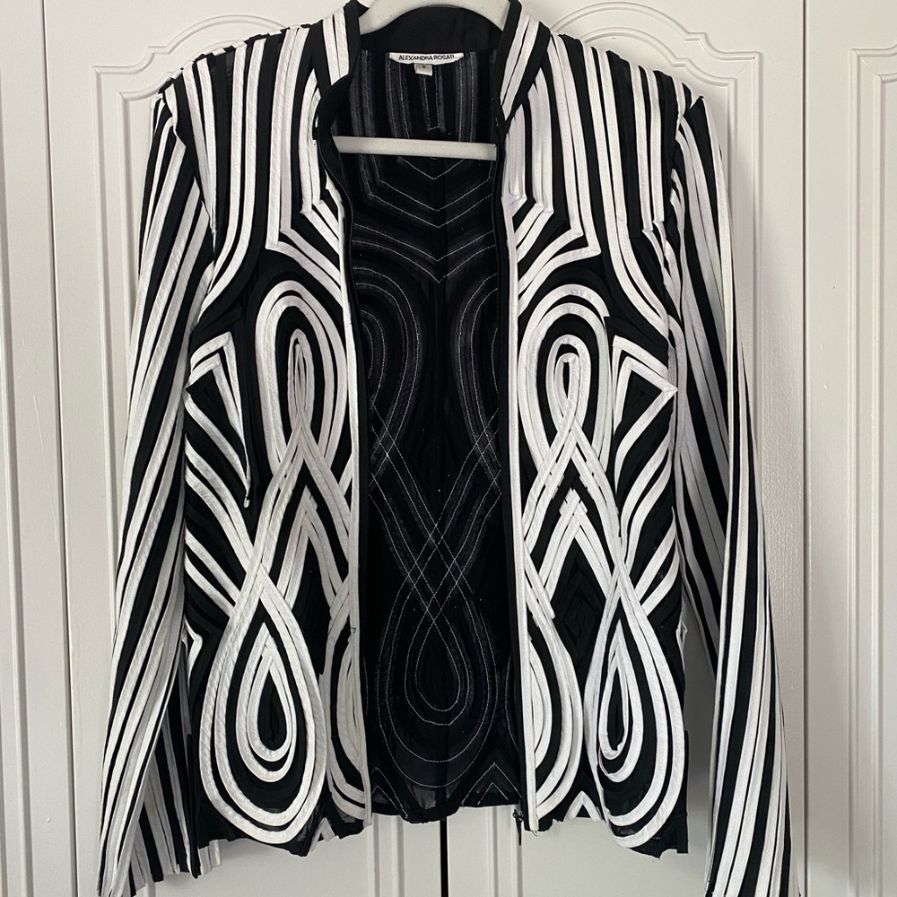 COPY - Super cute Alexandra Rosati disco jacket with double zippers. 100% cotton